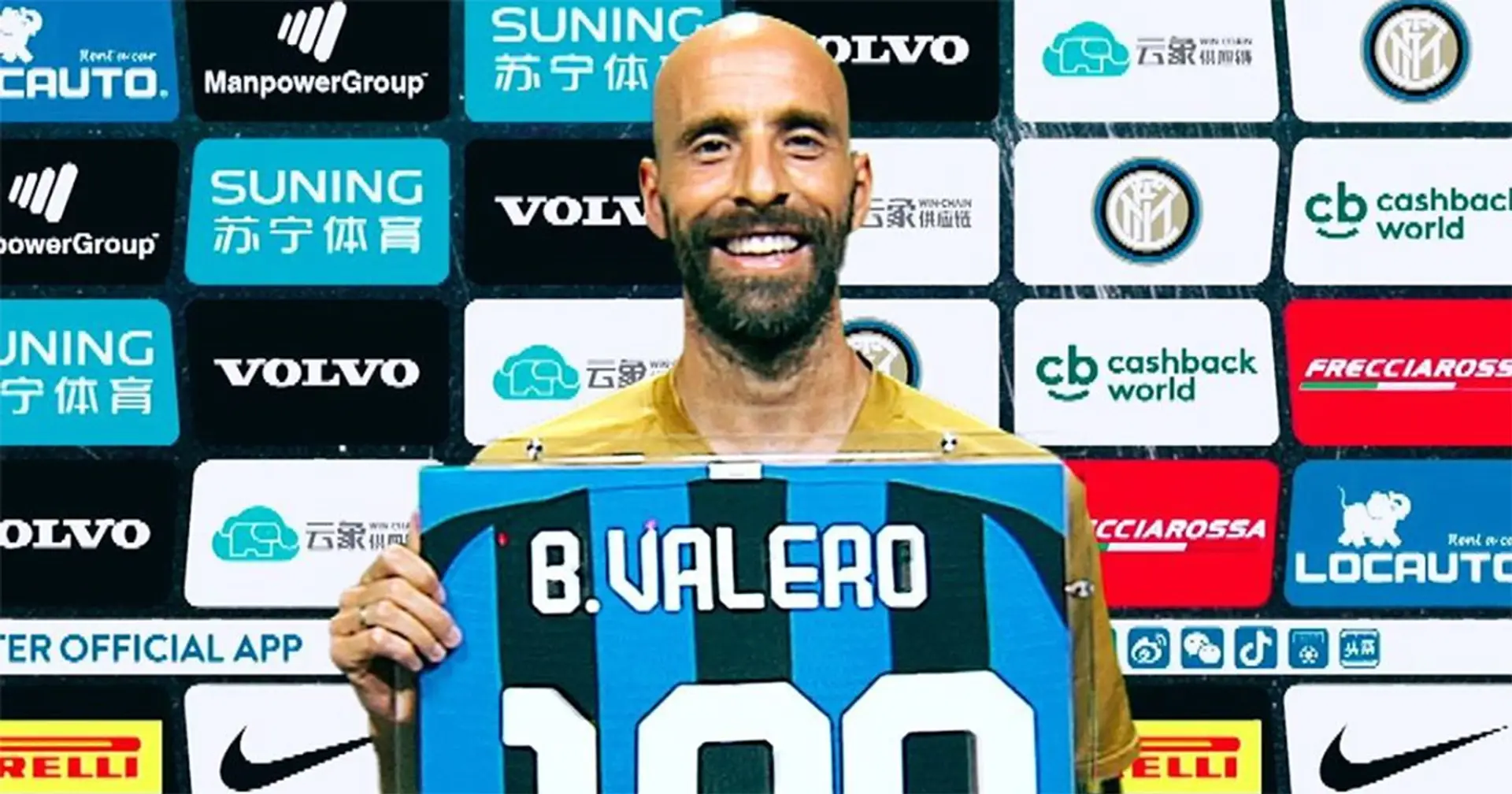 "Un grande traguardo e un grande onore": Borja Valero entusiasta per le 100 presenze raggiunte in nerazzurro