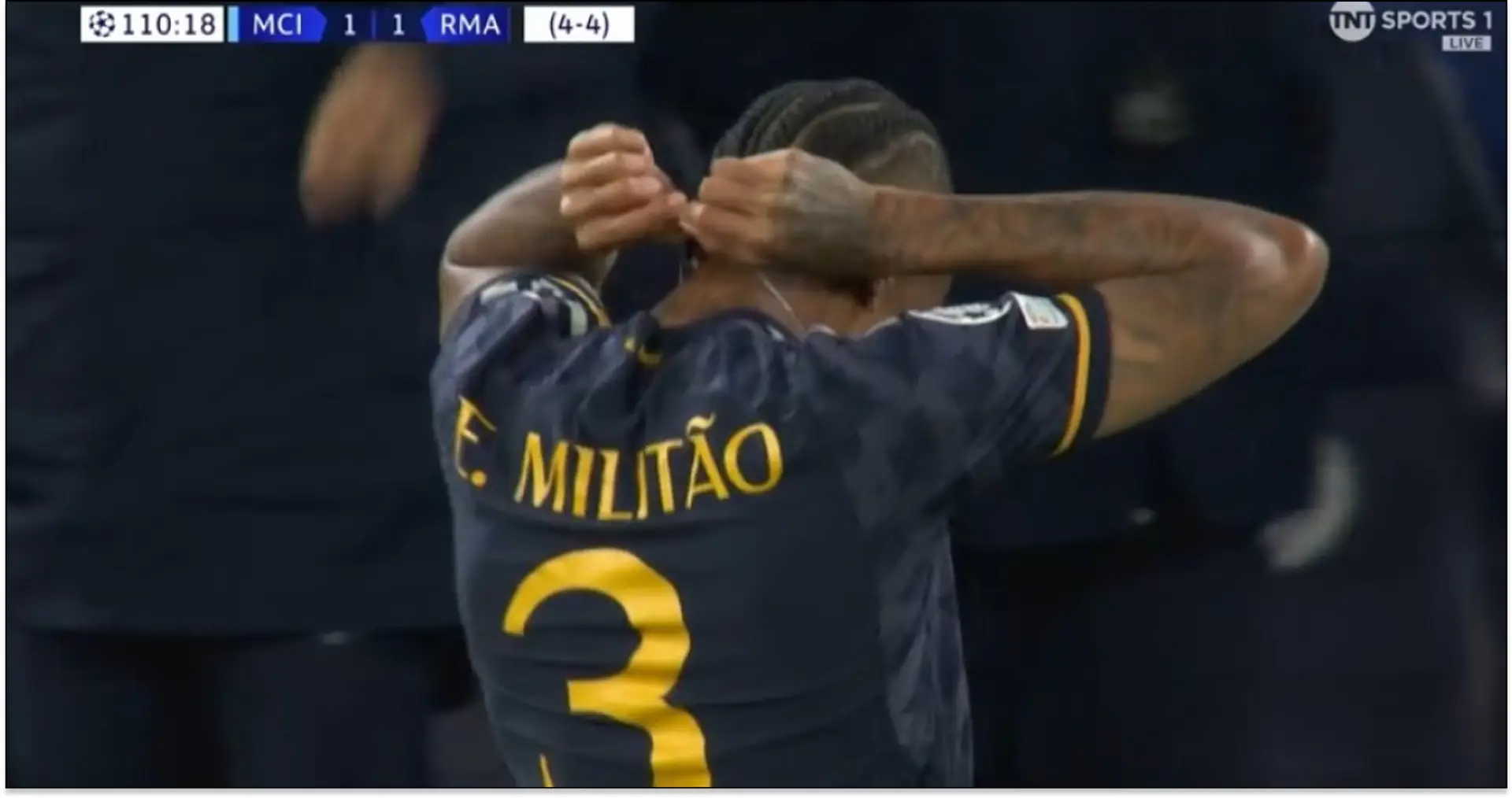 SWAG: Militao forgets to take necklace off when coming on v Man City