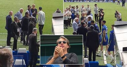 Caught on camera: Todd Boehly on the pitch with Chelsea staff and players for end-of-season lap of honour