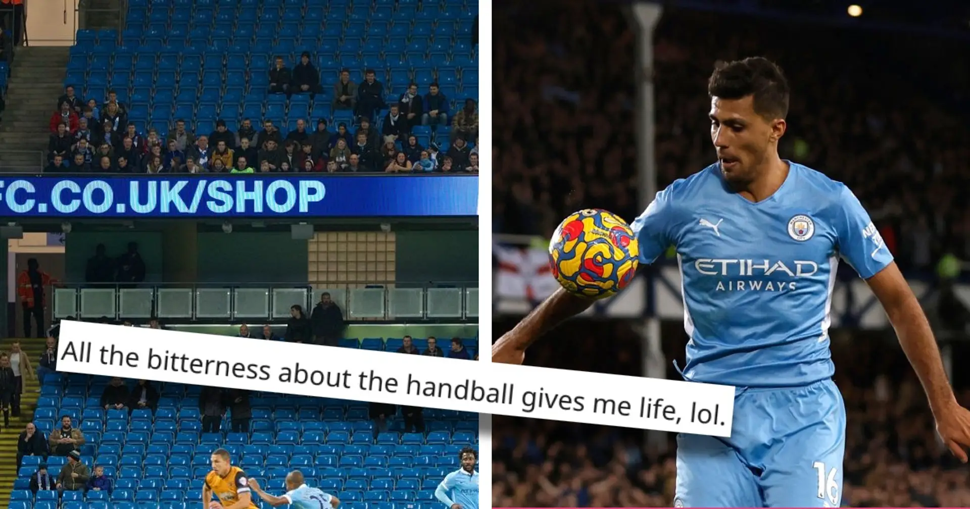 'They act like every decision goes our way': Man City fans rush to defend Rodri's blatant handball
