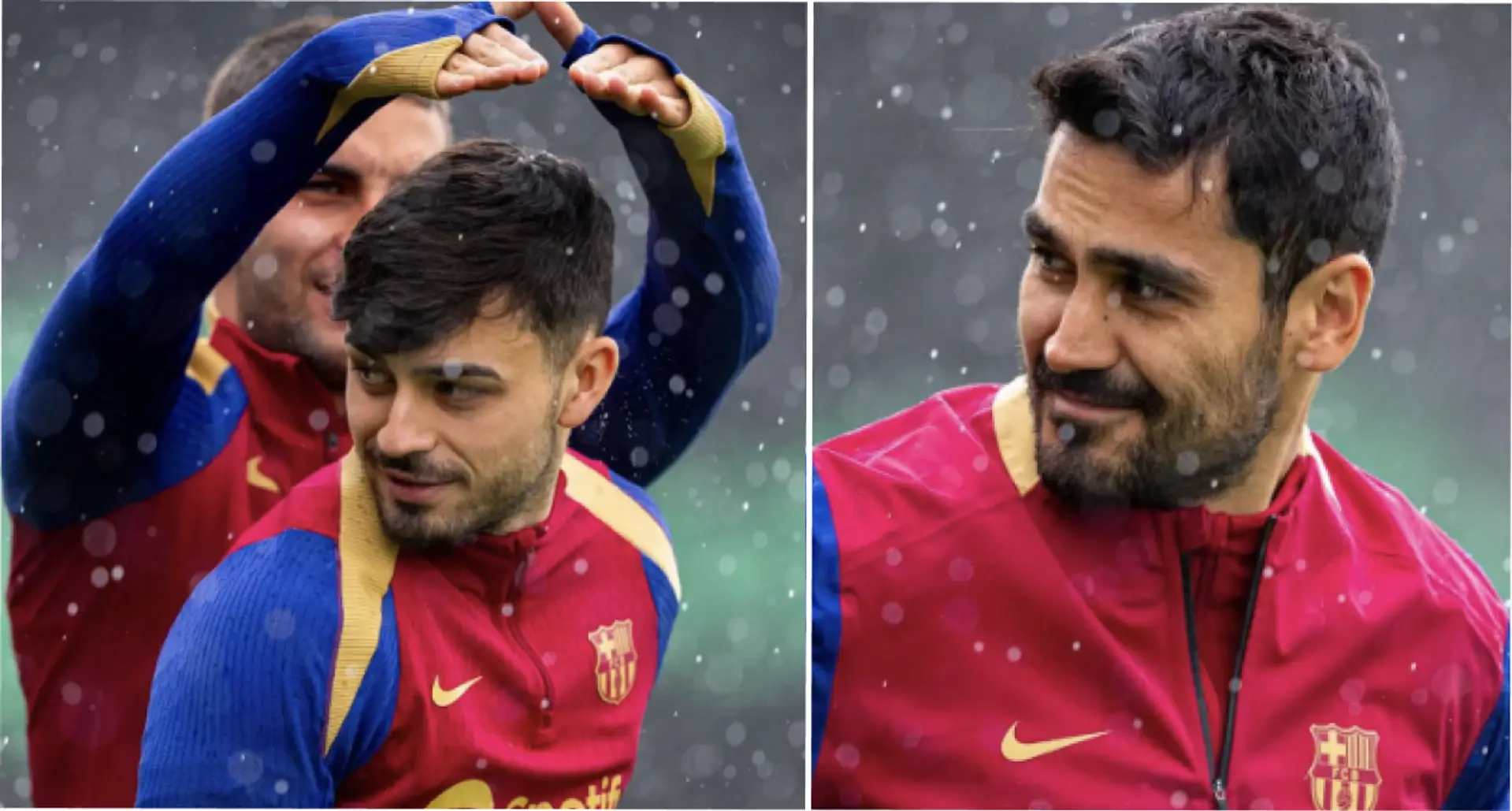 5 best pics of Barcelona players training in the rain 