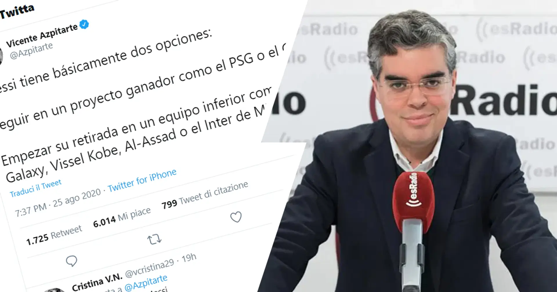 "O continua in un progetto vincente o va in club minori come l'Inter": il giornalista spagnolo Azpitarte attacca i nerazzurri