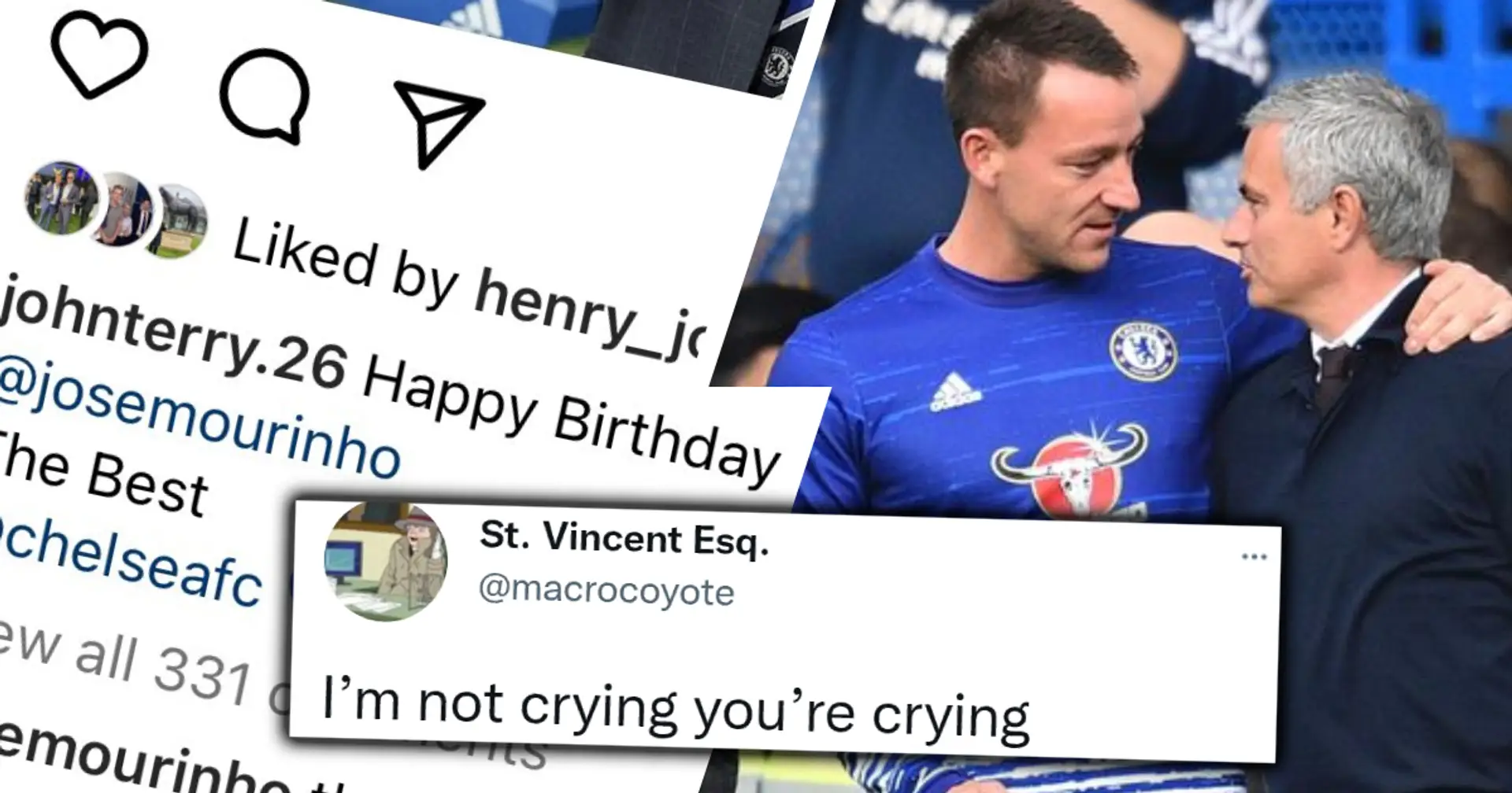 'GOAT to GOAT convo': Mourinho's brilliant response to Terry's birthday wish has Blues fans nostalgic