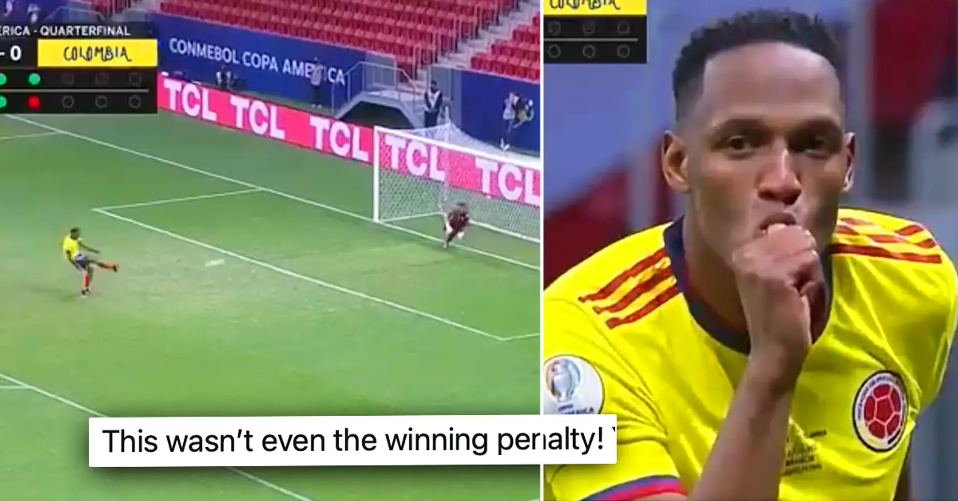 Yerry Mina confuses everyone, celebrates in the middle of penalty shoot out