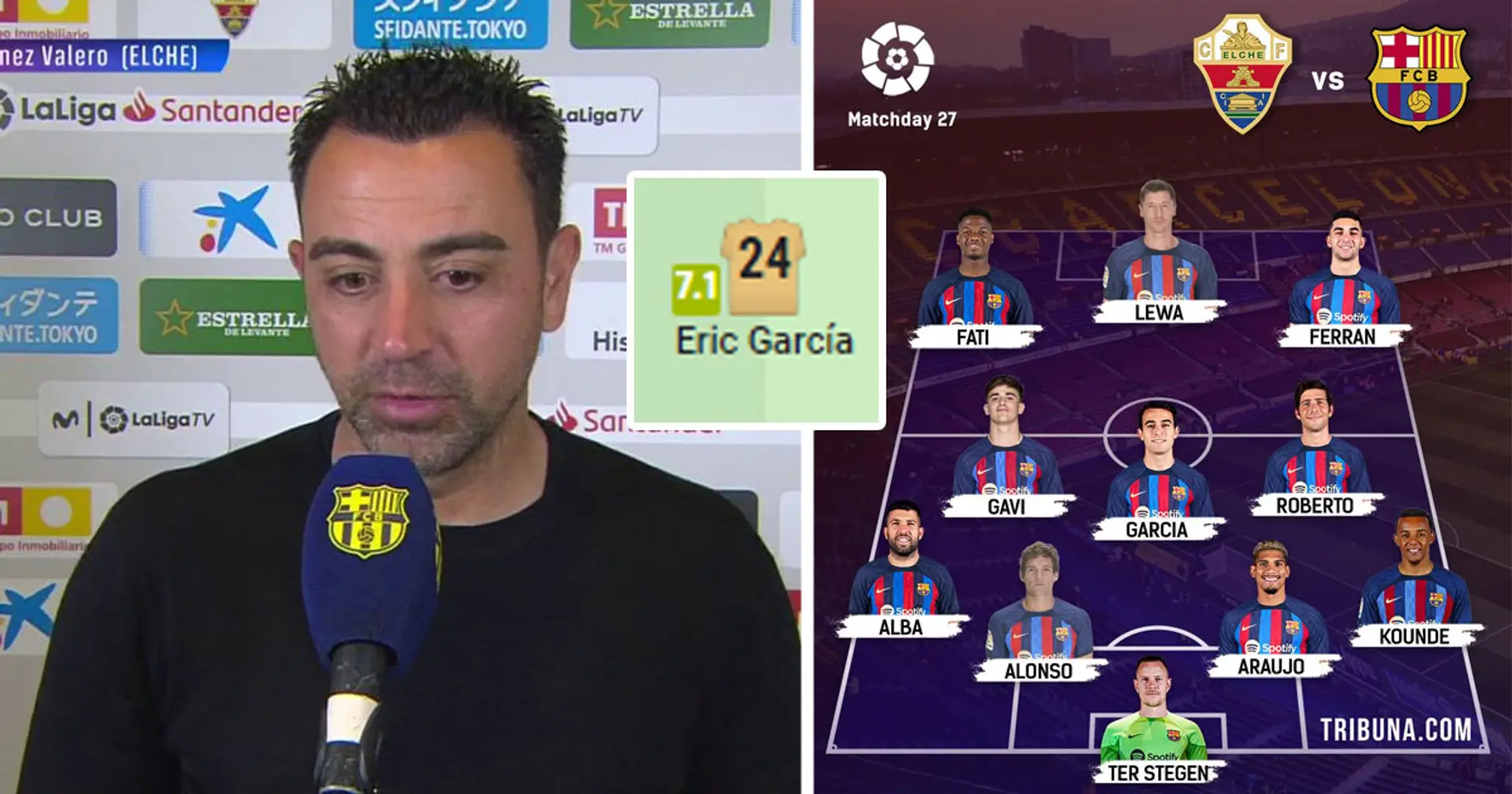 Xavi reveals whose idea it was to play Eric Garcia in midfield - not his or the player's