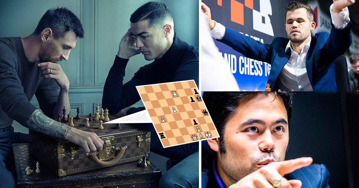 Eurosport - Lionel Messi and Cristiano Ronaldo's now infamous chess photo  was based off an actual game in 2017 between two of the greatest players of  the modern era, Hikaru Nakamura and