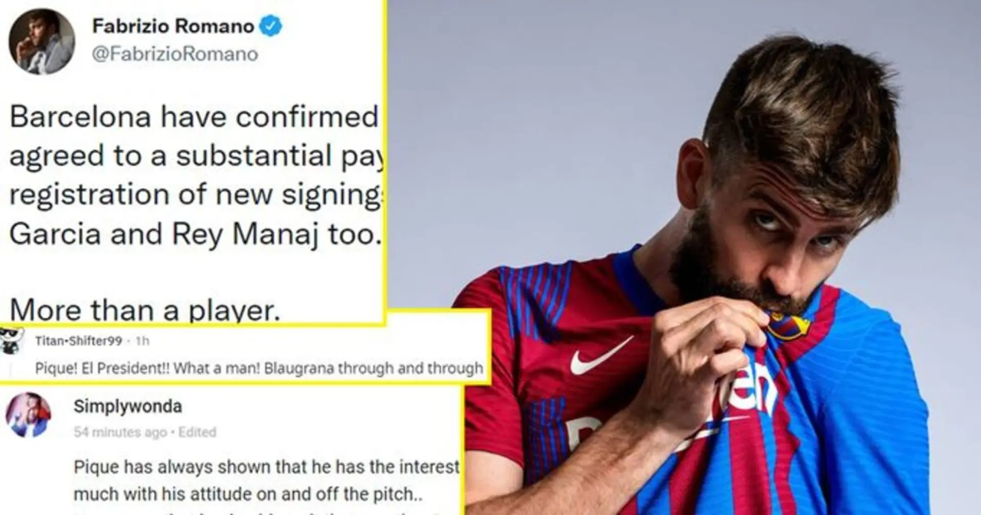 'Más que un jugador': el mundo del fútbol reacciona a que Piqué reduzca su salario para permitir que el Barça registre a Memphis y García