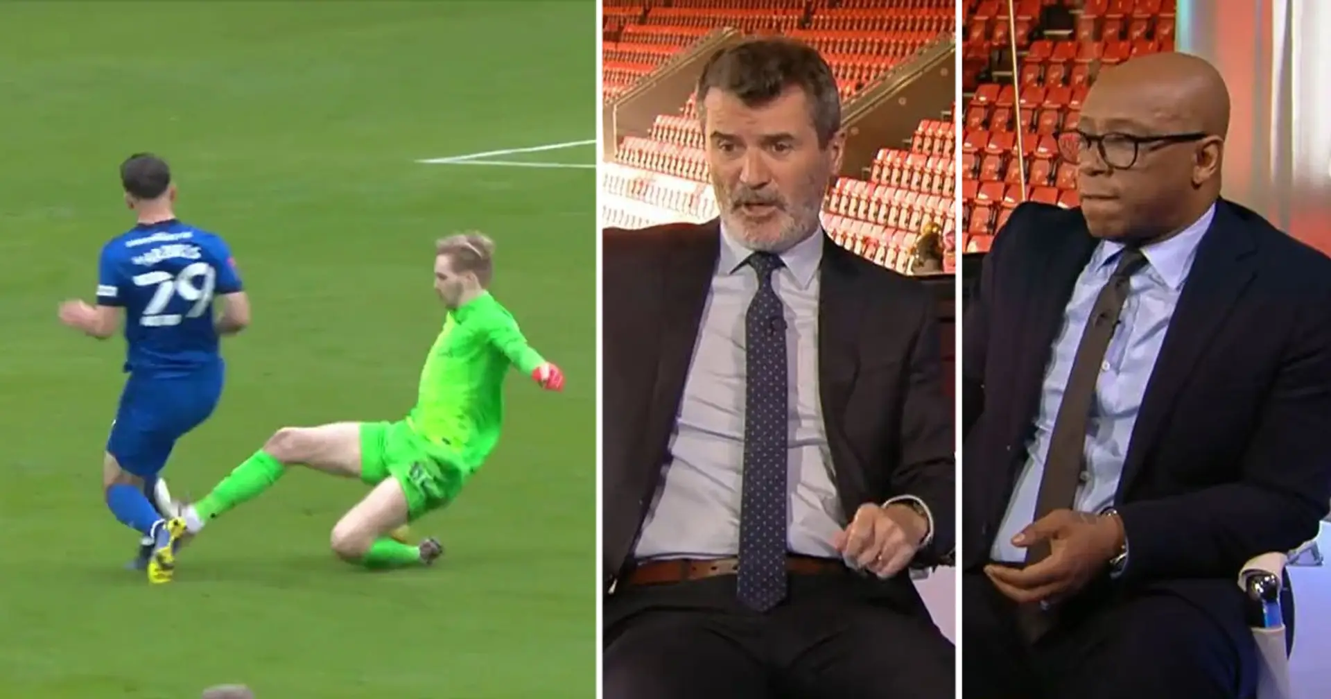 'He’s got very, very lucky': Ian Wright and Roy Keane argue Caoimhin Kelleher should've been sent off vs Cardiff City