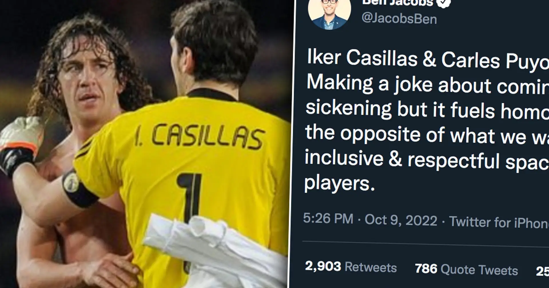"Écoeurant, ça alimente l'homophobie": Puyol et Casillas fortement critiqués pour leurs tweets "gay"