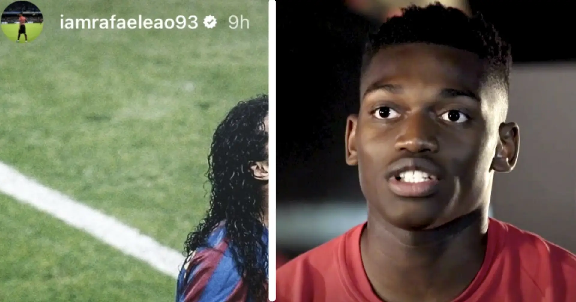 What did Rafael Leao post right after Barca beat Napoli?