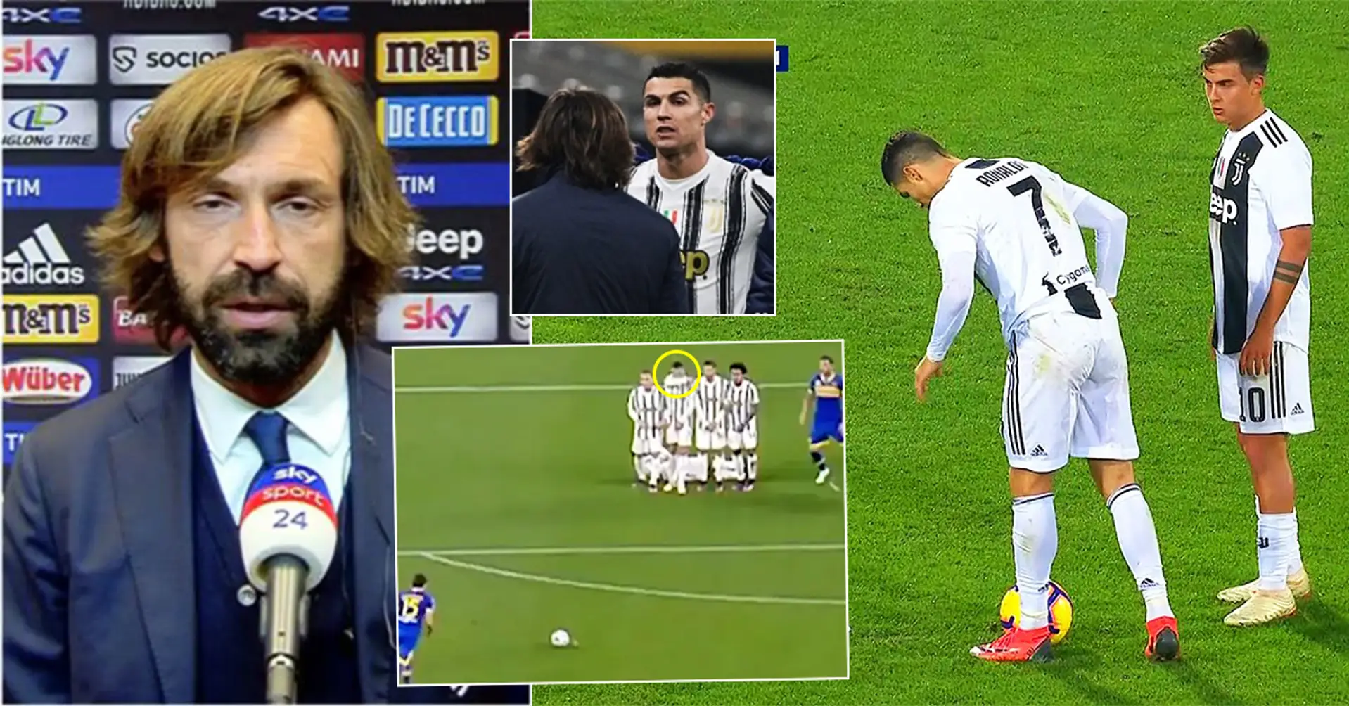 Andrea Pirlo sends a warning to Cristiano Ronaldo after his dangerous behaviour during free-kick