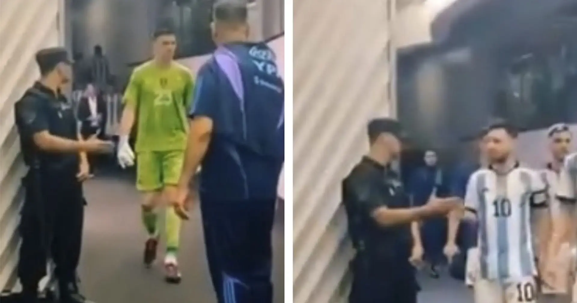 Die Polizisten, die das Stadion bewachten, verstießen gegen das Protokoll: wegen Messi und Martinez 🚔👮‍♂️