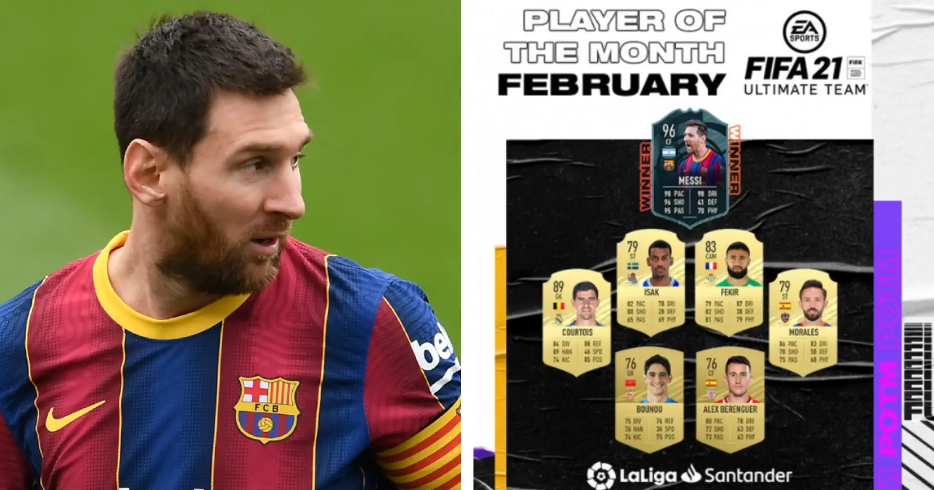 Leo Messi named Player of the Month for February in La Liga