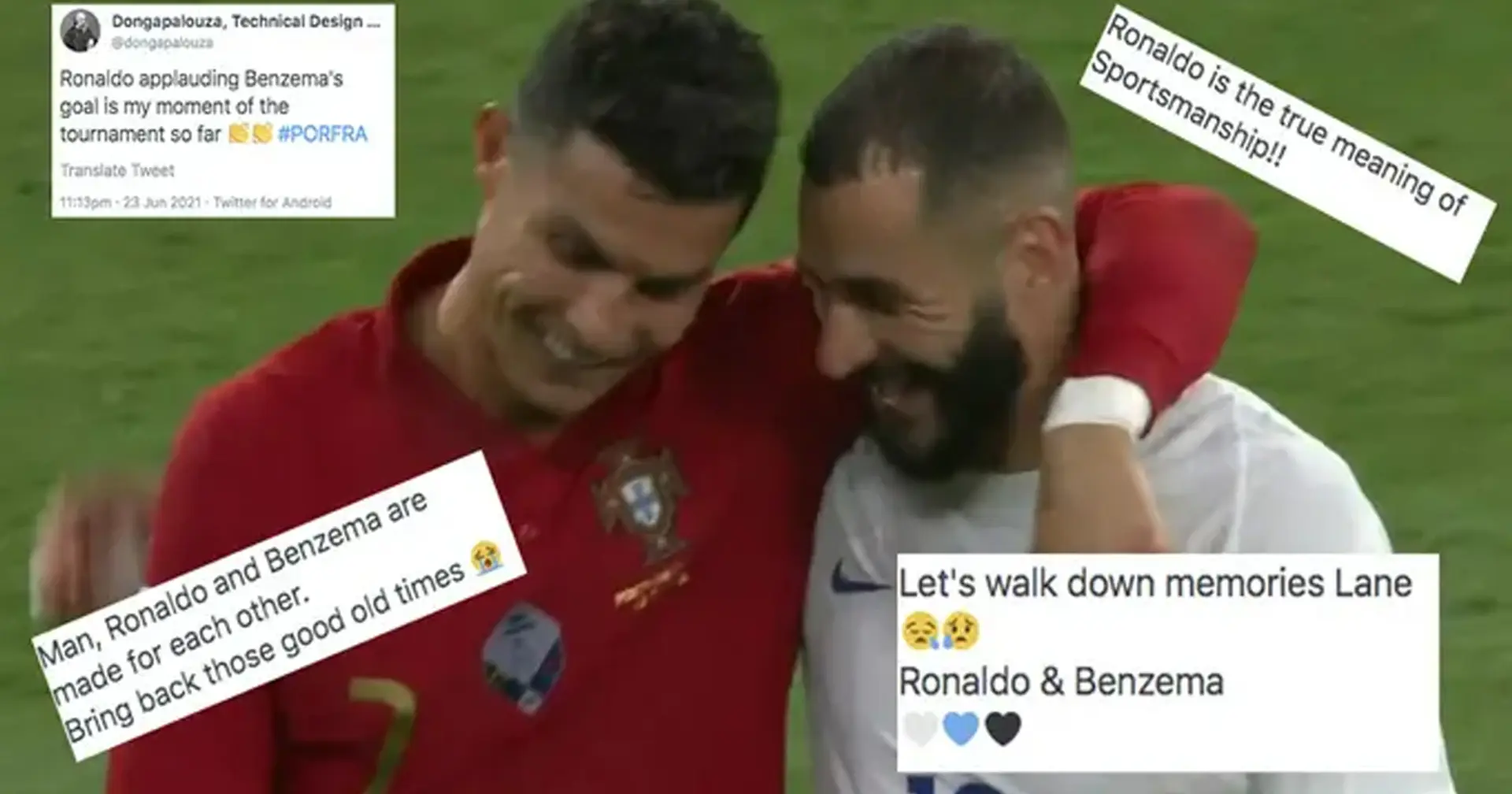 '¡Maldita sea, los extraño!'; 'Nunca perdones a Florentino': la comunidad global del Madrid reacciona al encuentro entre Benzema y Ronaldo en la Eurocopa