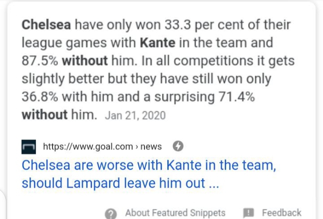 Kante absence is a blessing in disguise