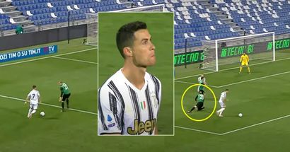Cristiano Ronaldo avergüenza a defensa de la Serie A con una destreza indignante y lo deja tirado en el suelo