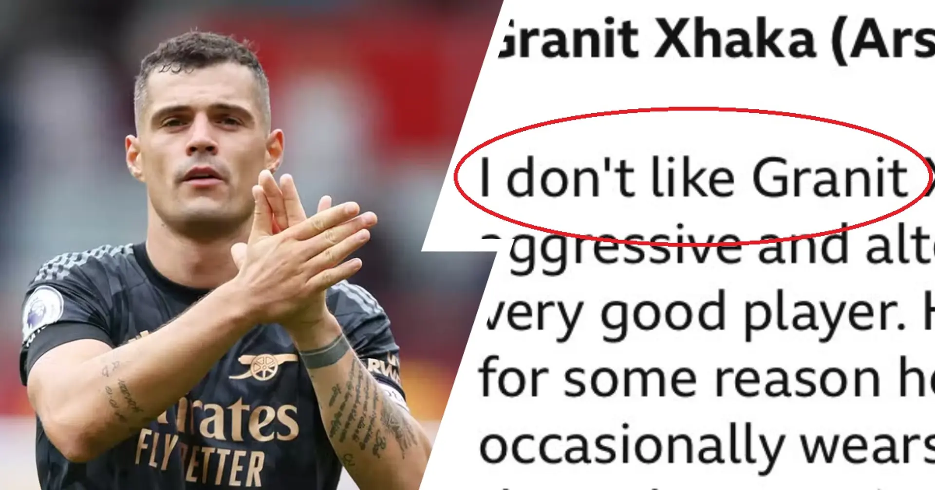 'An absolutely mental agenda': Arsenal fans react as BBC include Xhaka in Team of the Week — and call him 'altogether irritating'