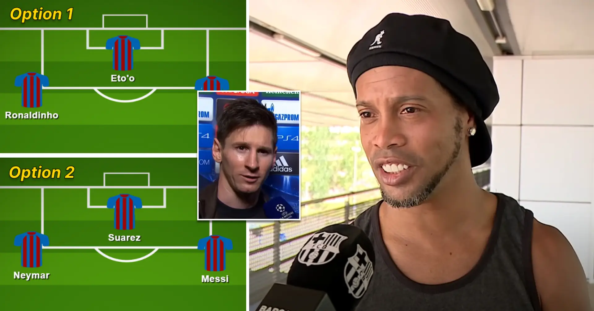 Recordando a quién nombró Ronaldinho la mejor delantera del Barça entre MSN y él mismo-Eto'o-Messi