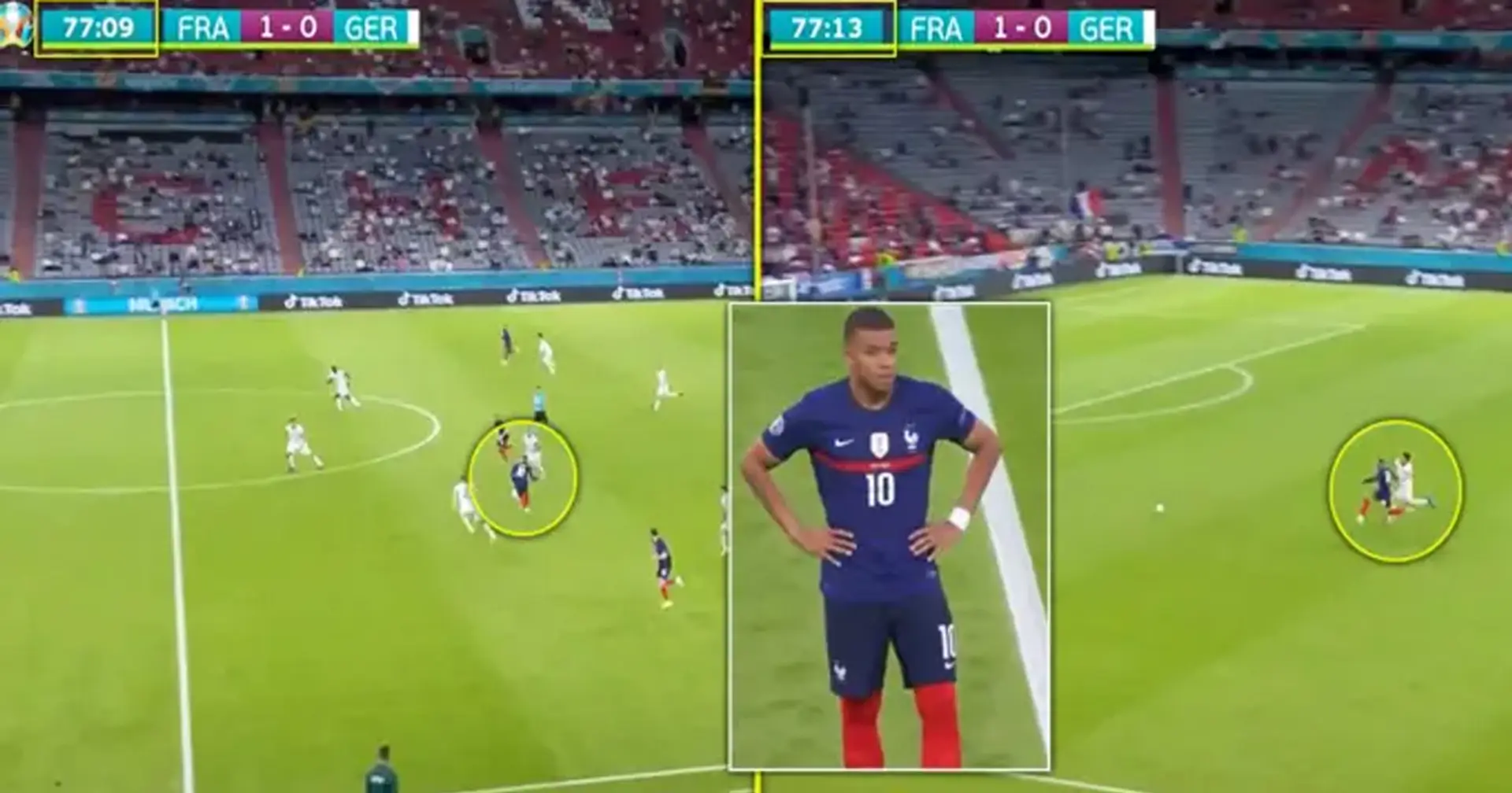 Los fanáticos ven un momento increíble durante el partido Francia-Alemania que destaca el escandaloso talento de Kylian Mbappé