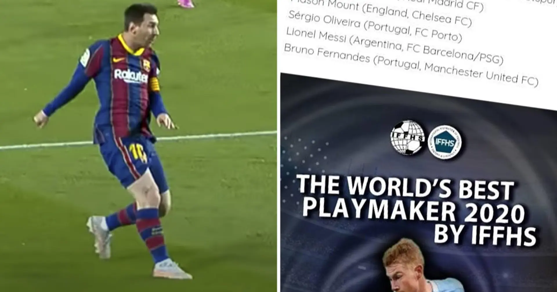 Messi shortlisted for 2021 IFFHS Best Playmaker award, one Barca player in