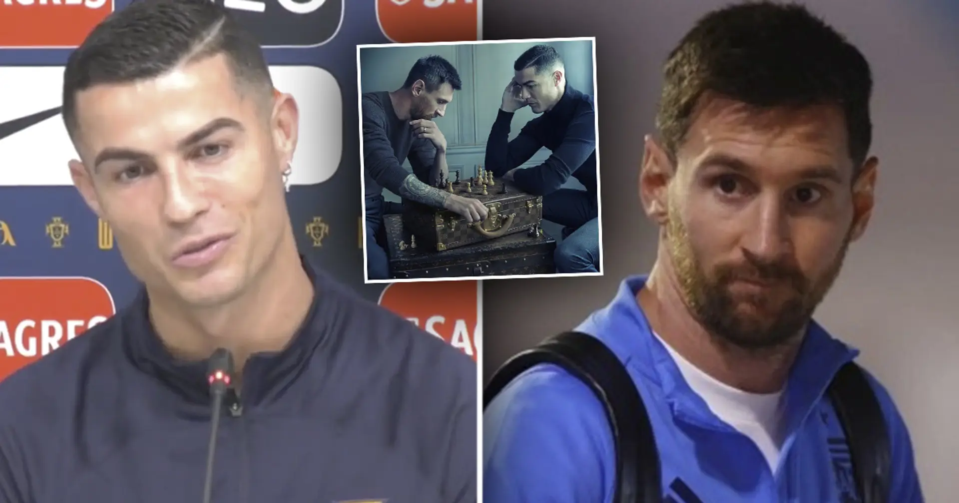 "J'aimerais aussi le mettre échec et mat dans le football": Ronaldo se confie sur la séance photo avec Messi