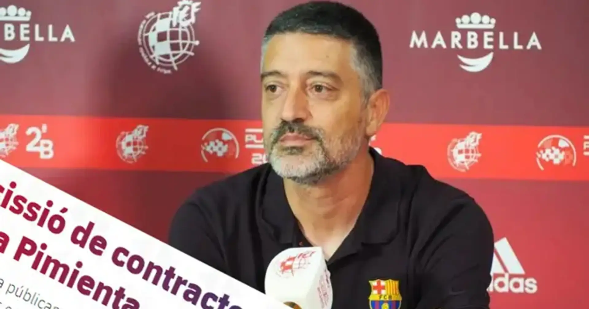 OFICIAL: El Barça confirma la destitución de García Pimienta