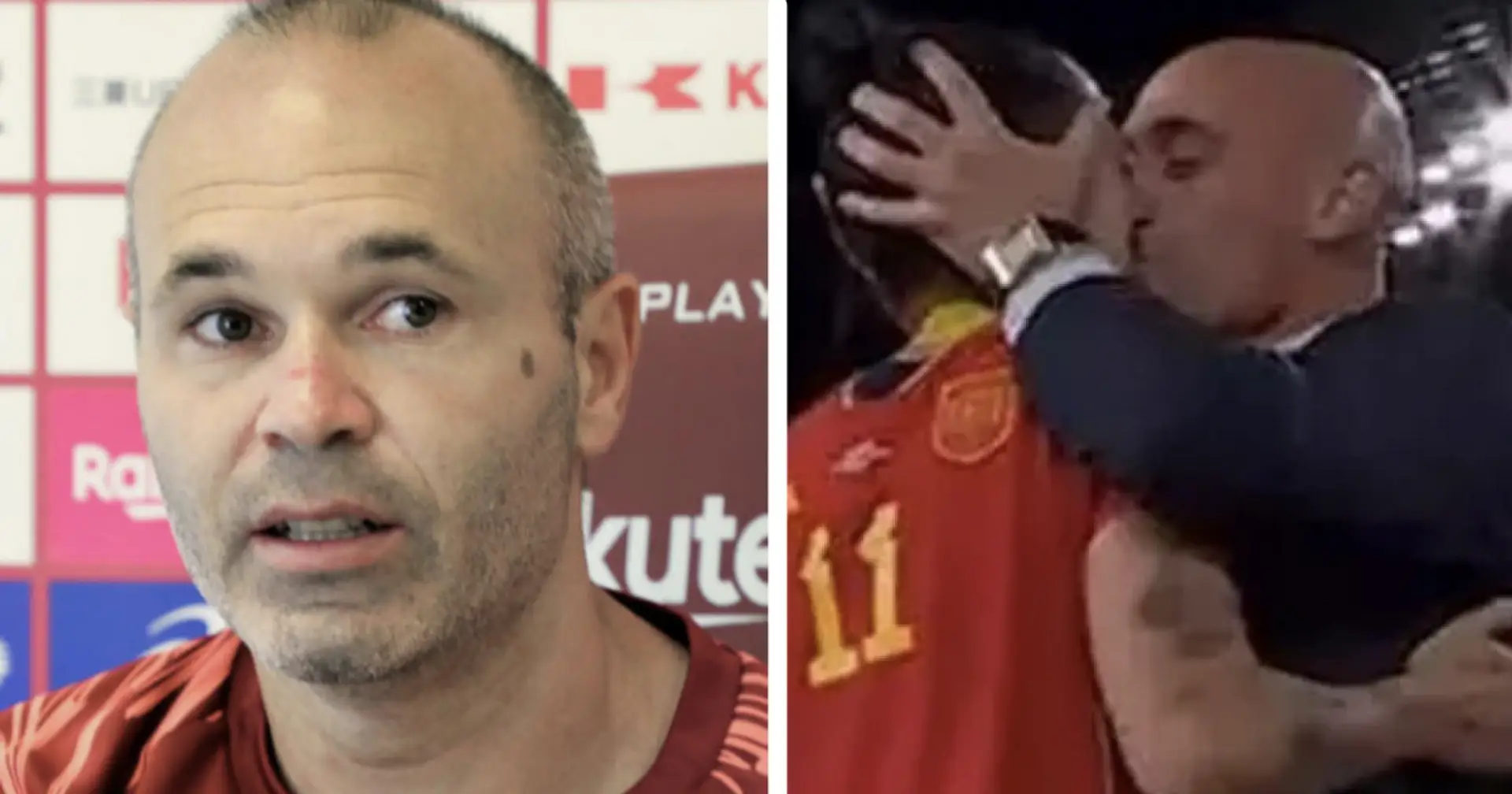 'As a father of three daughters': Iniesta opens up on Spanish FA boss kissing Barca Femeni legend