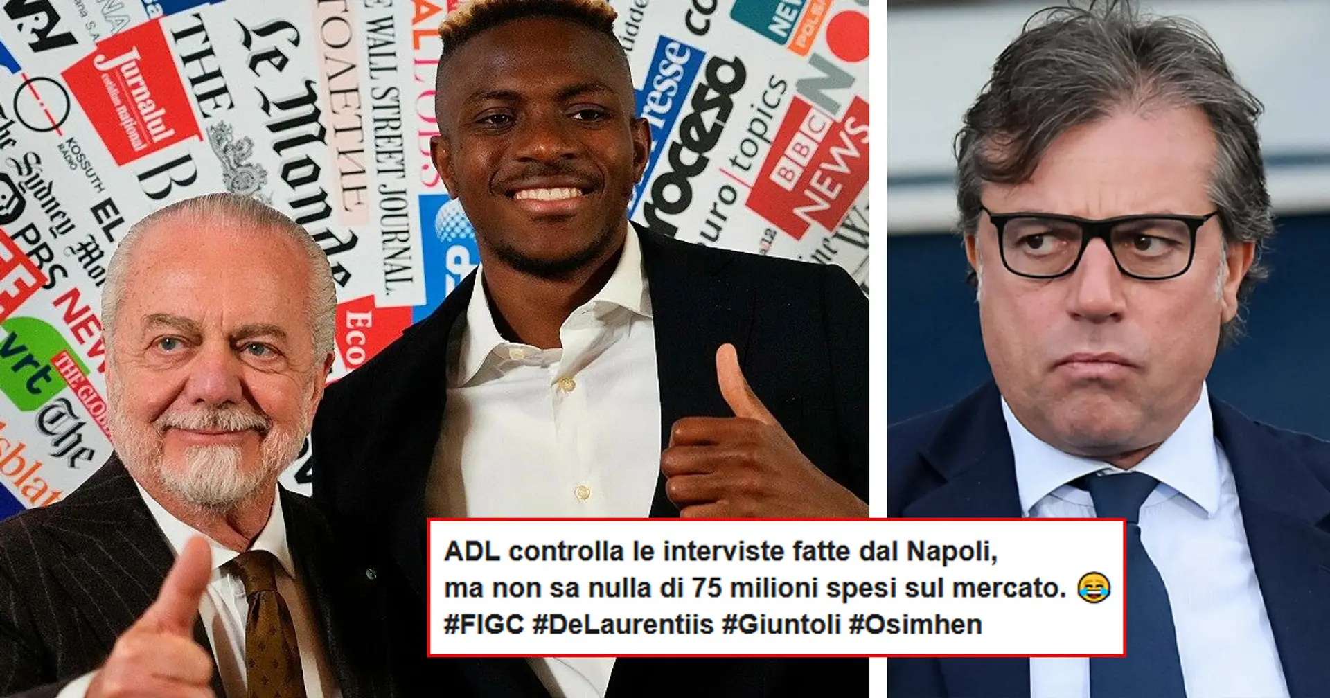 "Sai nulla di 75 milioni?": i tifosi della Juve rispondono a De Laurentiis che 'infanga' Giuntoli per l'affare Osimhen