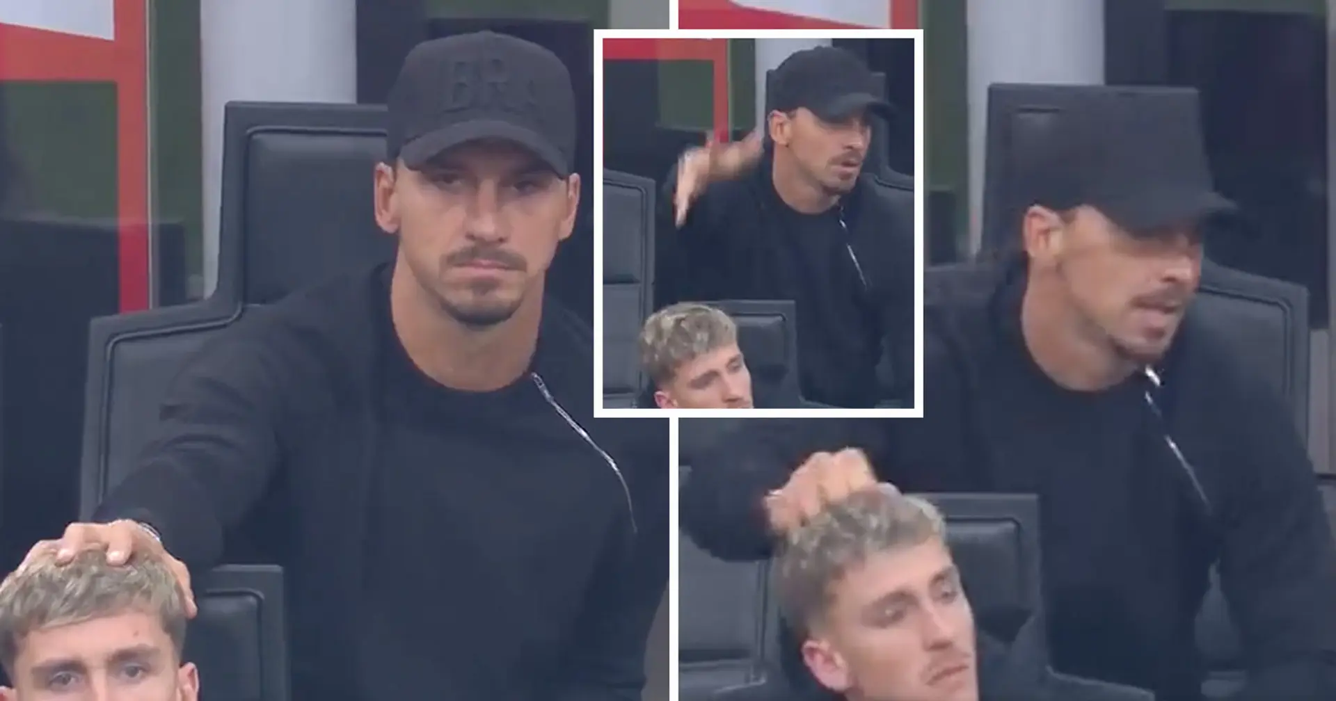 Teammate fuming as Zlatan Ibrahimovic grabs his hair during AC Milan game