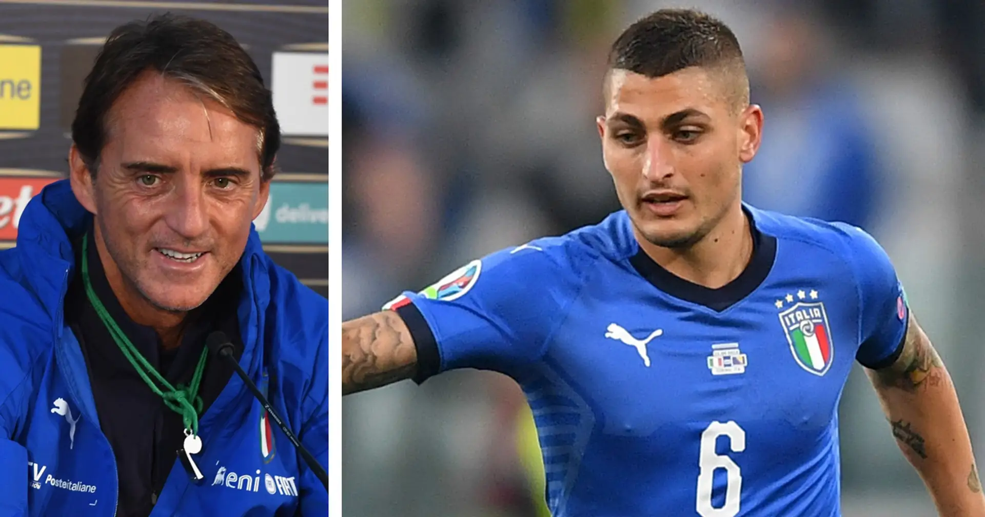 Roberto Mancini le sélectionneur d'Italie se montre confiant au retour de Verratti pour l'Euro mais pourrait rater le match d'ouverture