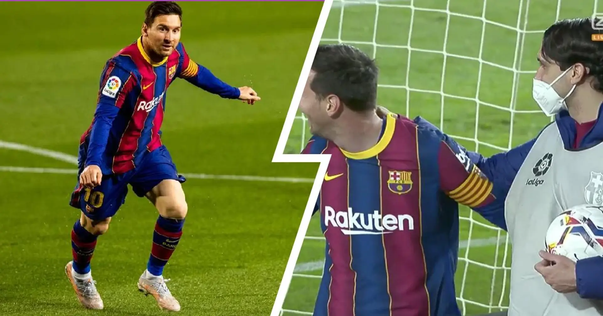 Eterno capitán: Messi celebró su gol con un recogepelotas del Camp Nou