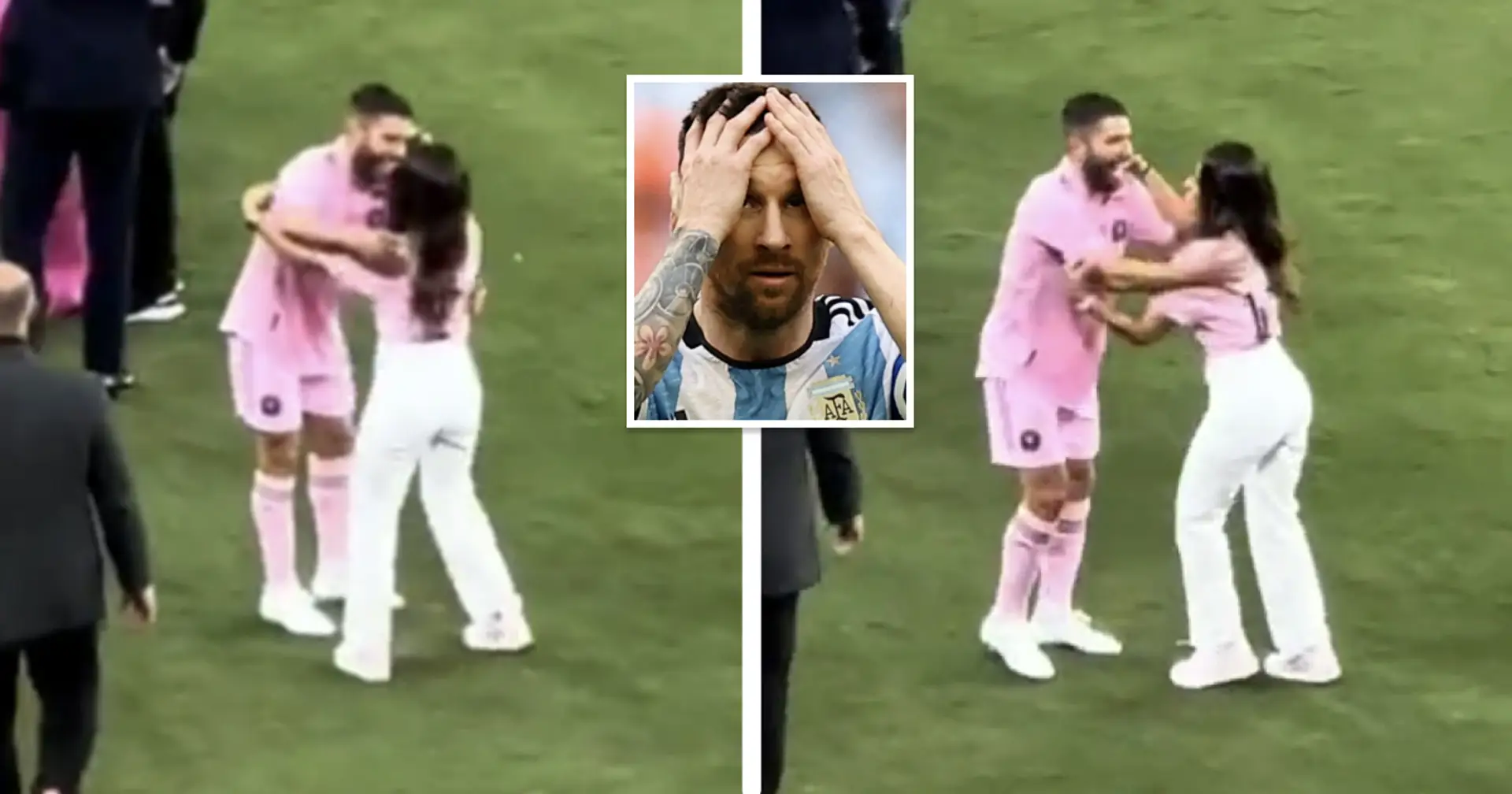 'Man was ready to risk it all': Fans react as Jordi Alba almost kisses Antonella on lips