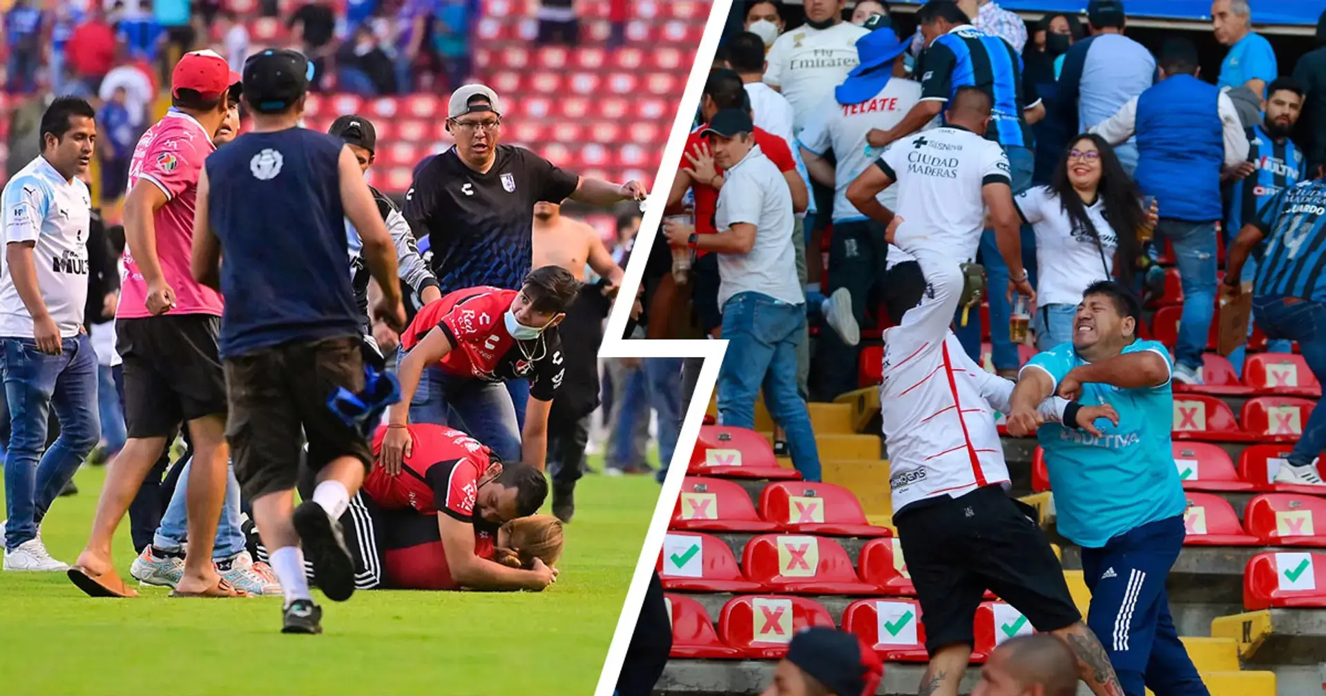  Según los informes, 17 personas murieron en una pelea de aficionados durante un partido importante de la Liga Mexicana entre Atlas FC y Queretaro FC