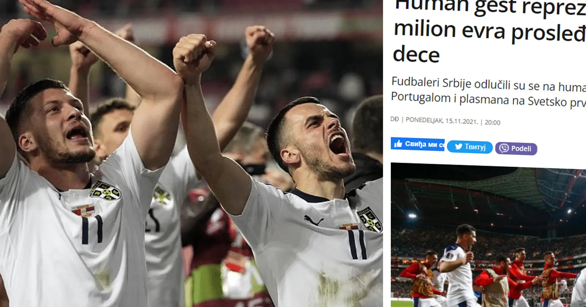 Serbisches Nationalteam bekommt 1 Mio. Euro für die WM-Qualifikation - Spieler spenden Geld für Kinder