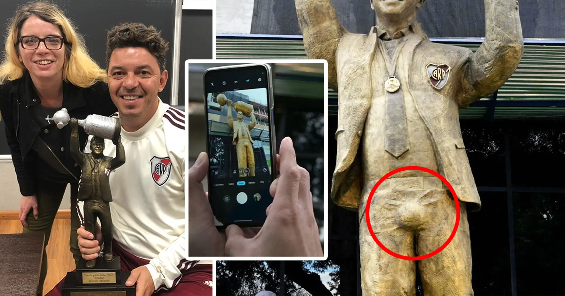 Ex-Barcelona target honoured with raunchy big bulge statue