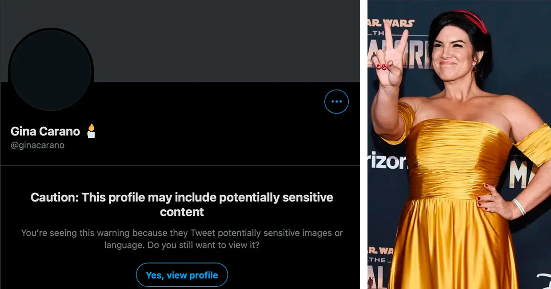 Fired from The Mandalorian, Gina Carano now gets her Twitter flagged for 'sensitive content'