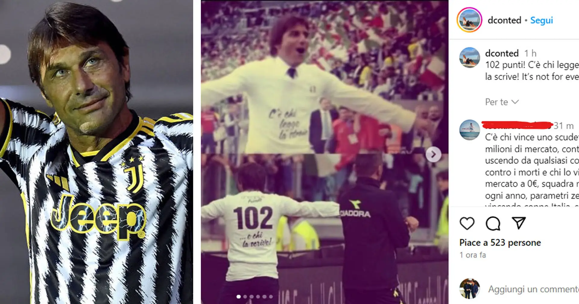 Il fratello di Antonio Conte lancia un messaggio d'amore alla Juventus: "Not for everyone"