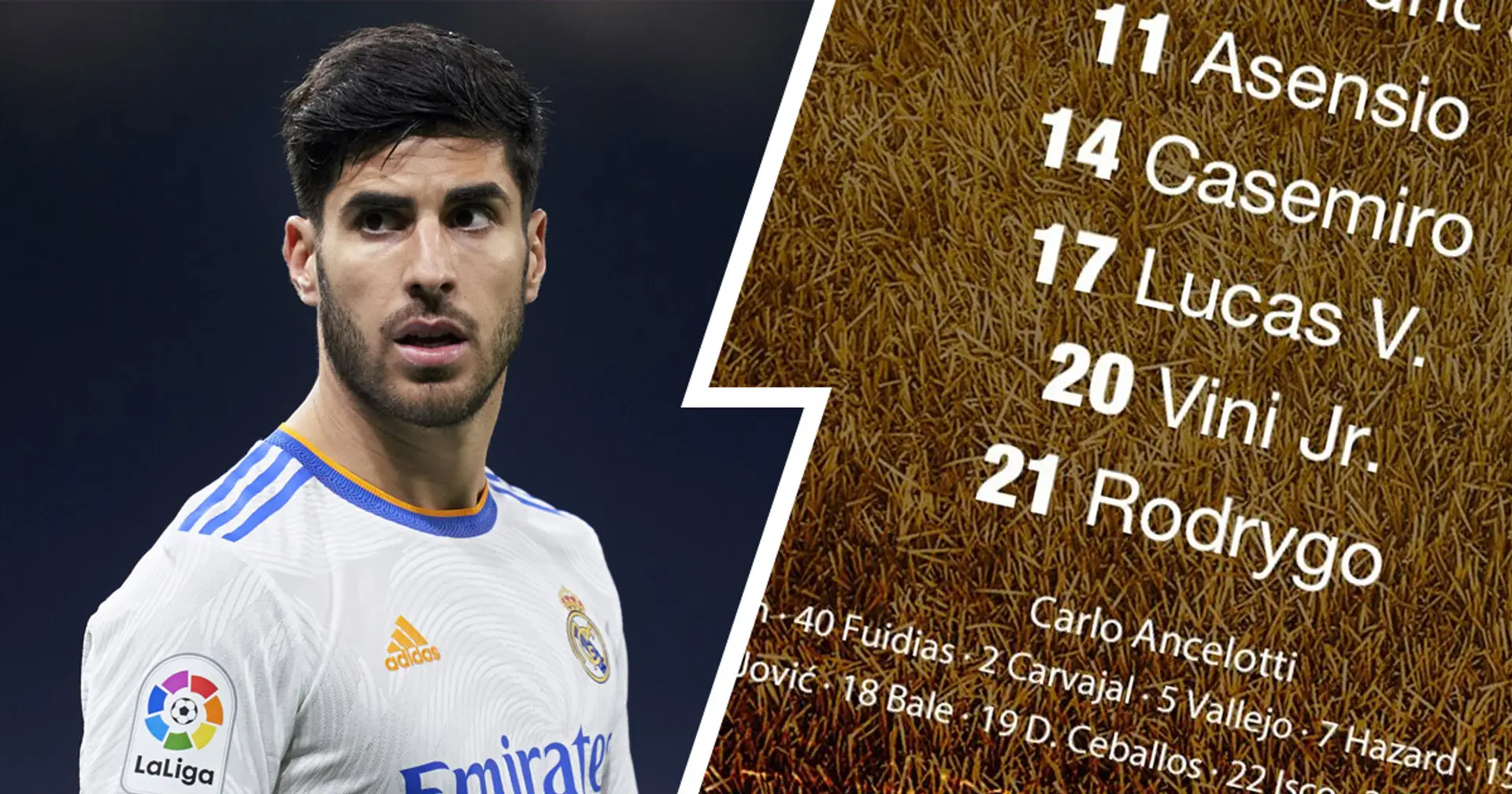 OFFICIAL: Asensio as striker as Real Madrid XI vs Athletic Bilbao unveiled