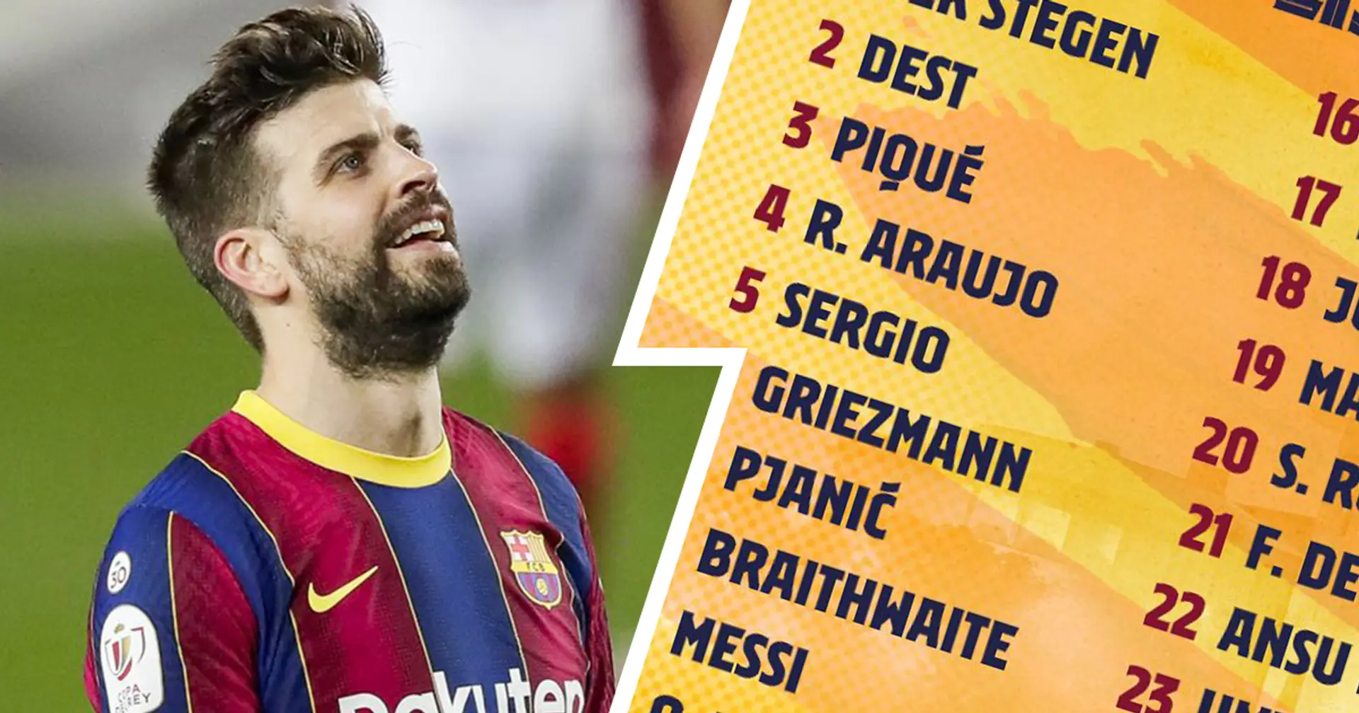 Pique in: Barca unveil 26-man squad for Copa del Rey final
