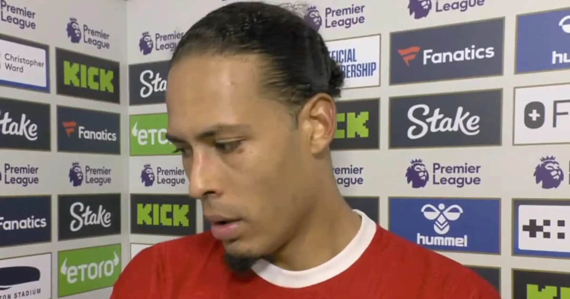 'We can’t have groups blaming each other': Virgil van Dijk on team reaction he wants to see after Everton defeat
