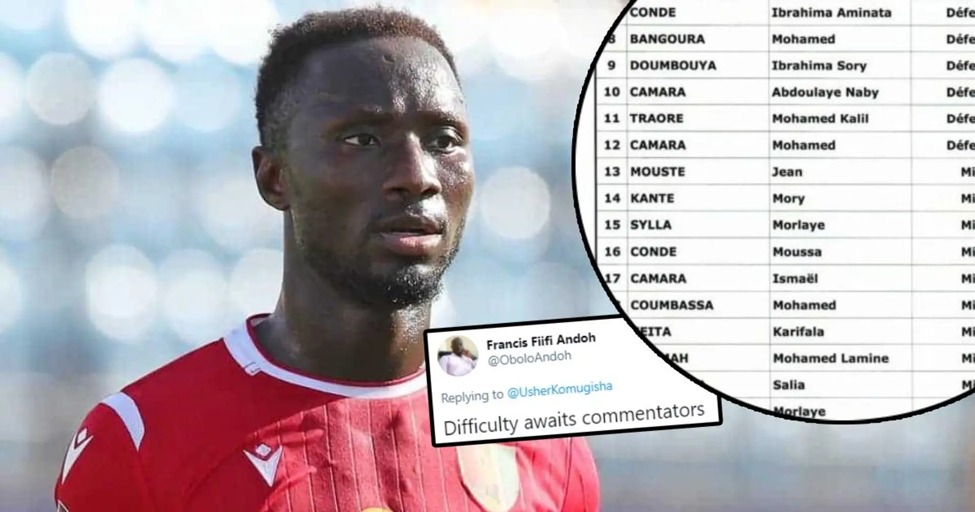 La Guinée nomme 11 joueurs avec le même nom pour la prochaine AFCON