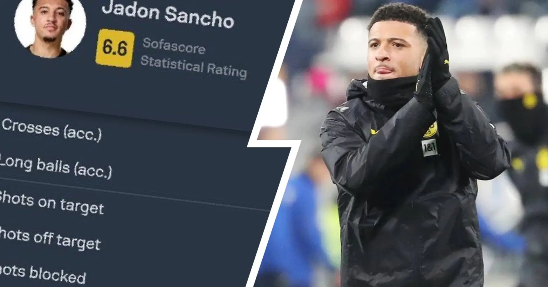 Zero shot, 2 successful dribbles: Jadon Sancho delivers another stinker for Dortmund
