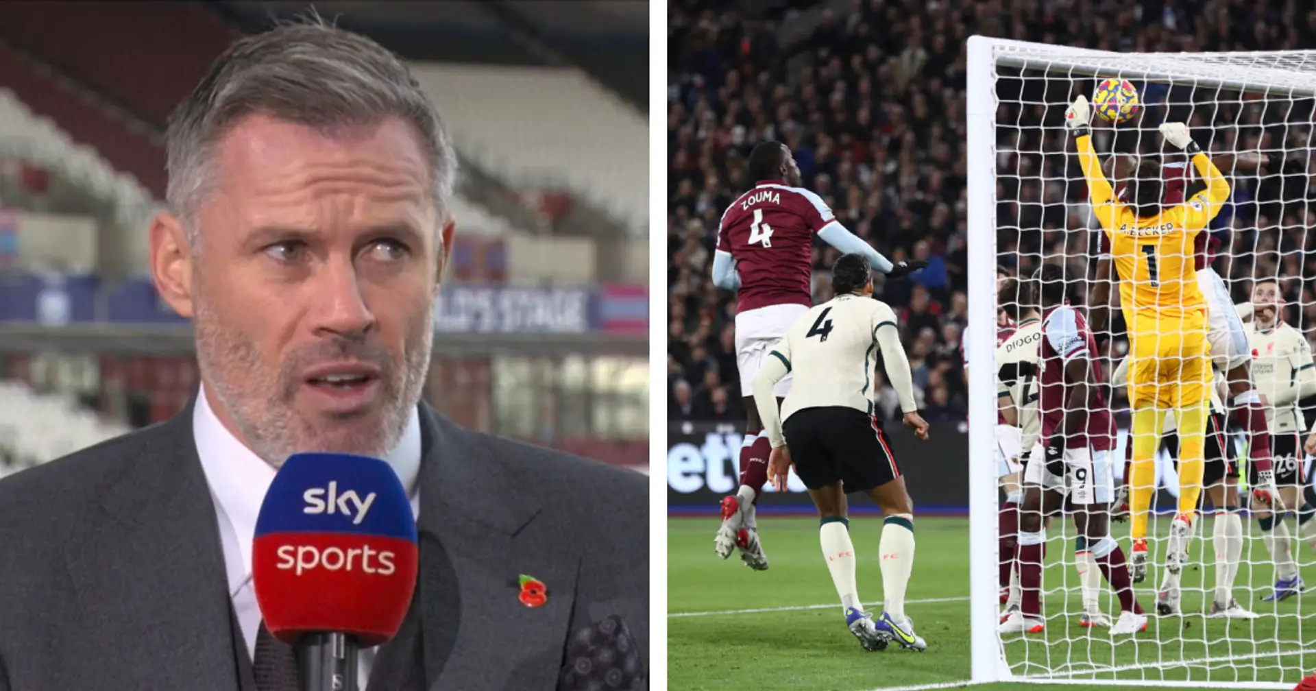 'Should have done better on all 3 goals': Carragher criticises Alisson after West Ham defeat
