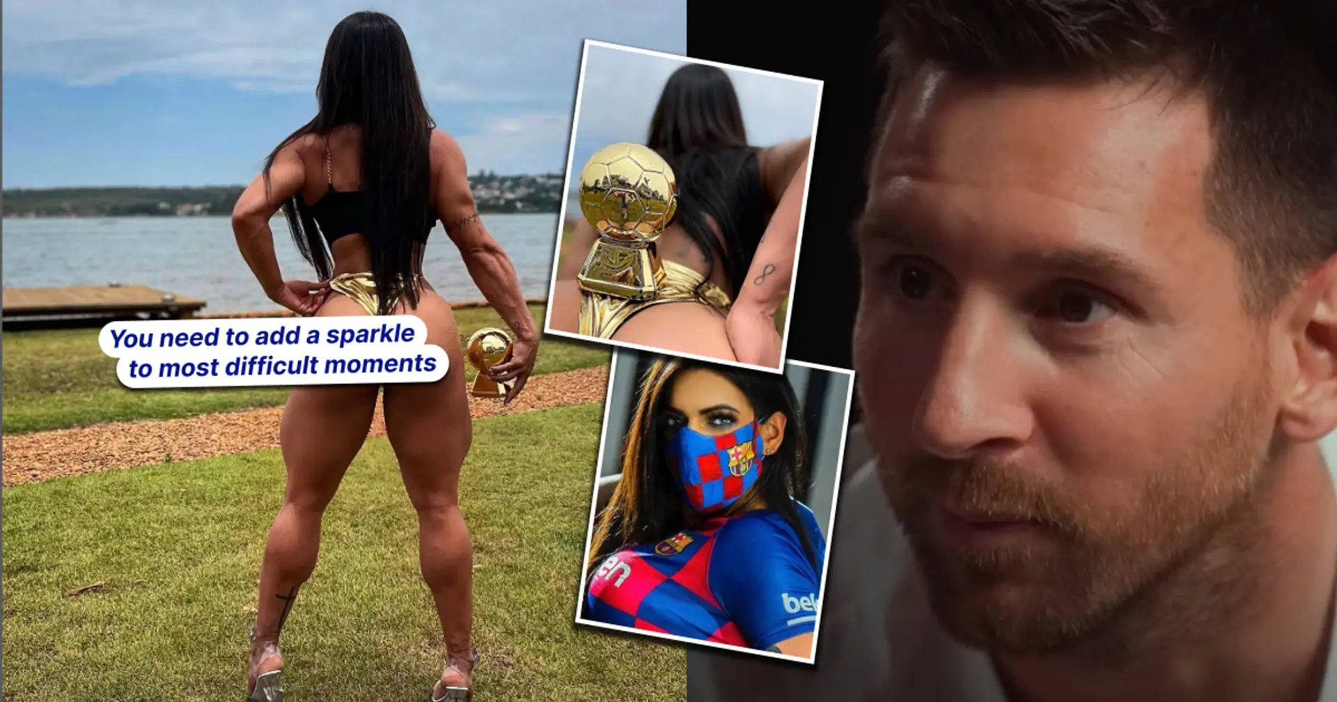 'Messi, this is for you' says Miss BumBum Suzy Cortez as she pays Leo unique Ballon d'Or homage