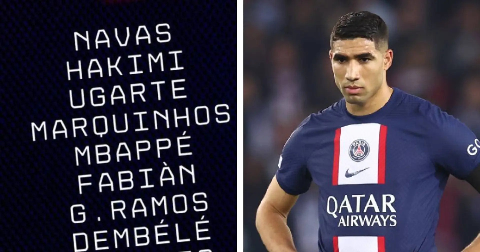 Hakimi de retour : Le groupe de 21 joueurs du PSG convoqué pour le match de Coupe de France contre Brest