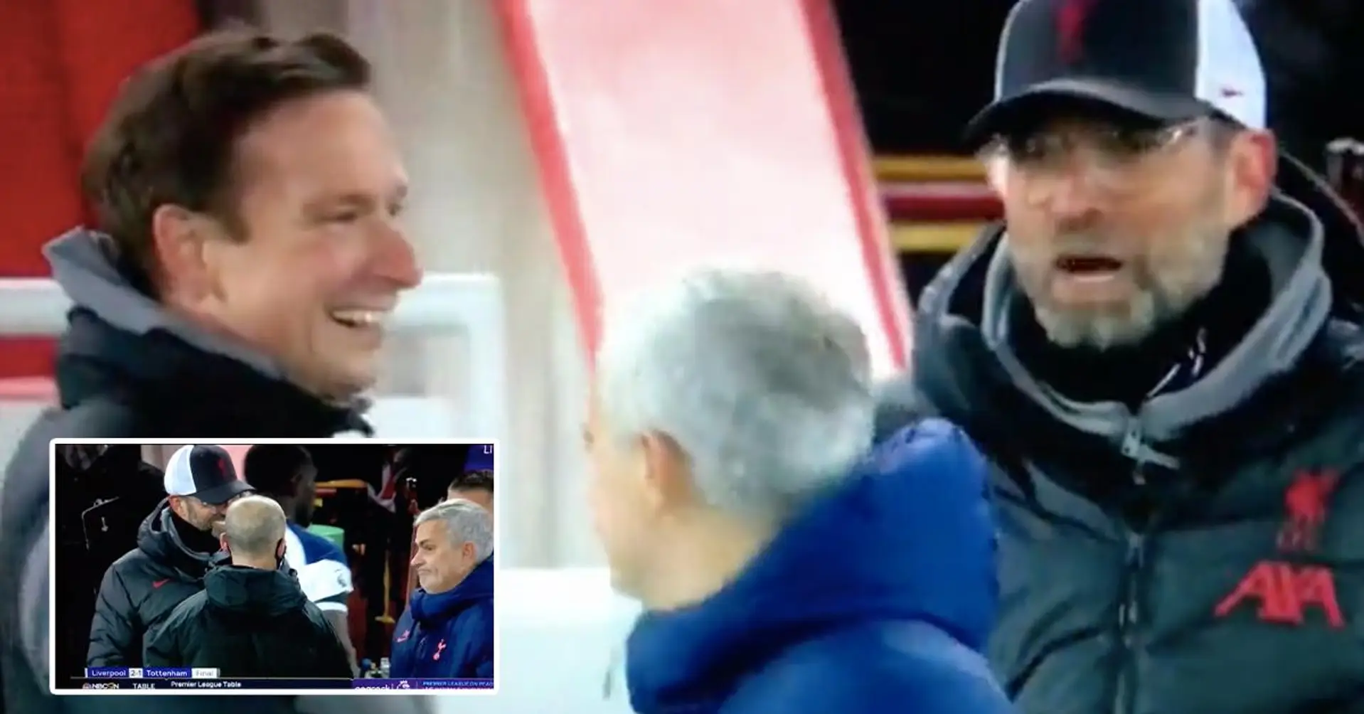 Pris par la caméra: la réaction de Jurgen Klopp au commentaire de Mourinho après le coup de sifflet final