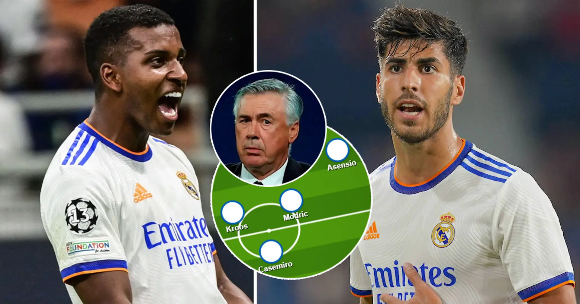 ¿Rodrygo o Asensio por la derecha? Elige tu XI favorito del Real Madrid para el partido vs Sheriff Tiraspol entre 3 opciones