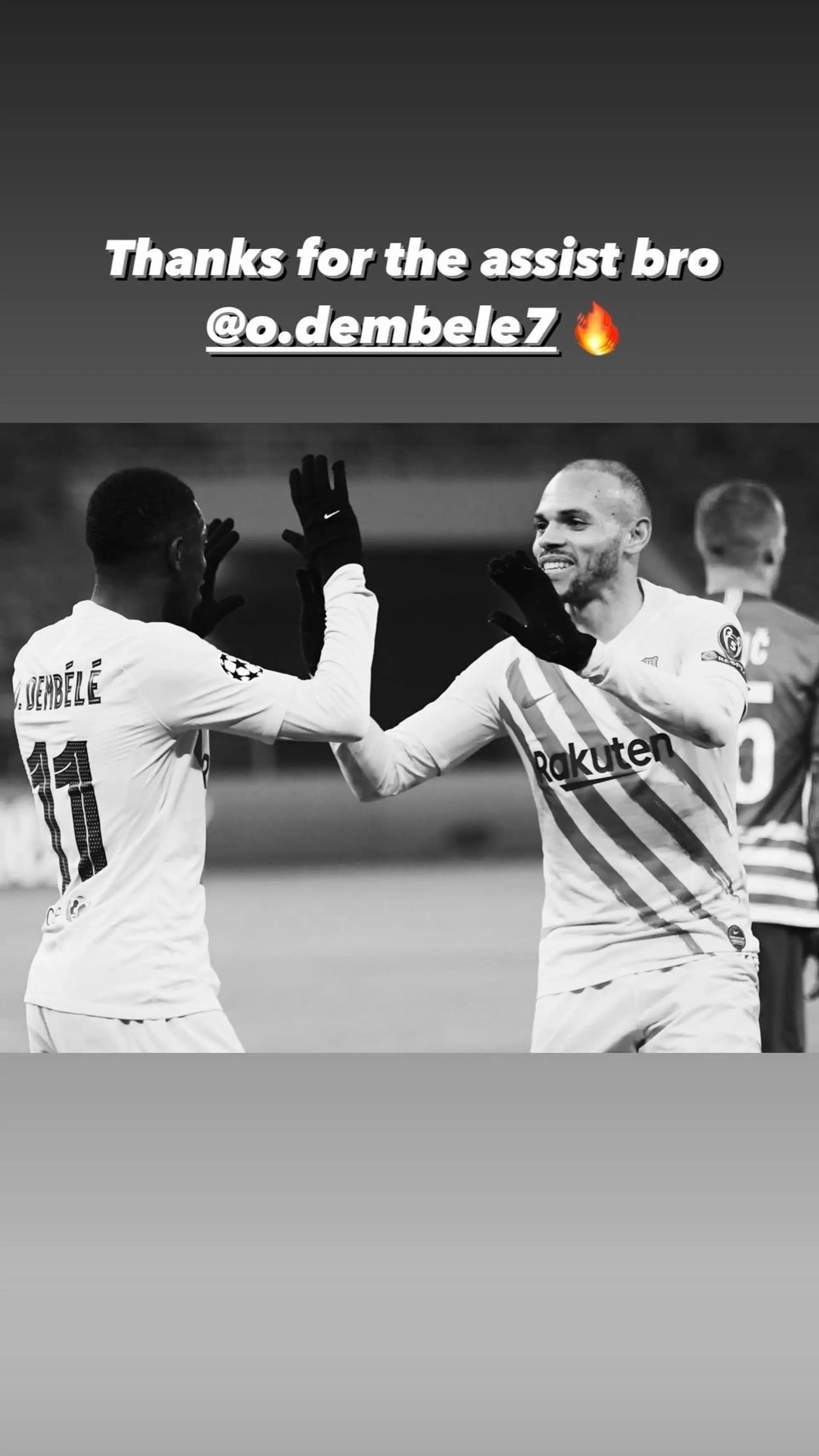 Thanks for the assist bro': Braithwaite goes to Instagram to thank Dembele  for key pass vs Ferencvaros - Football