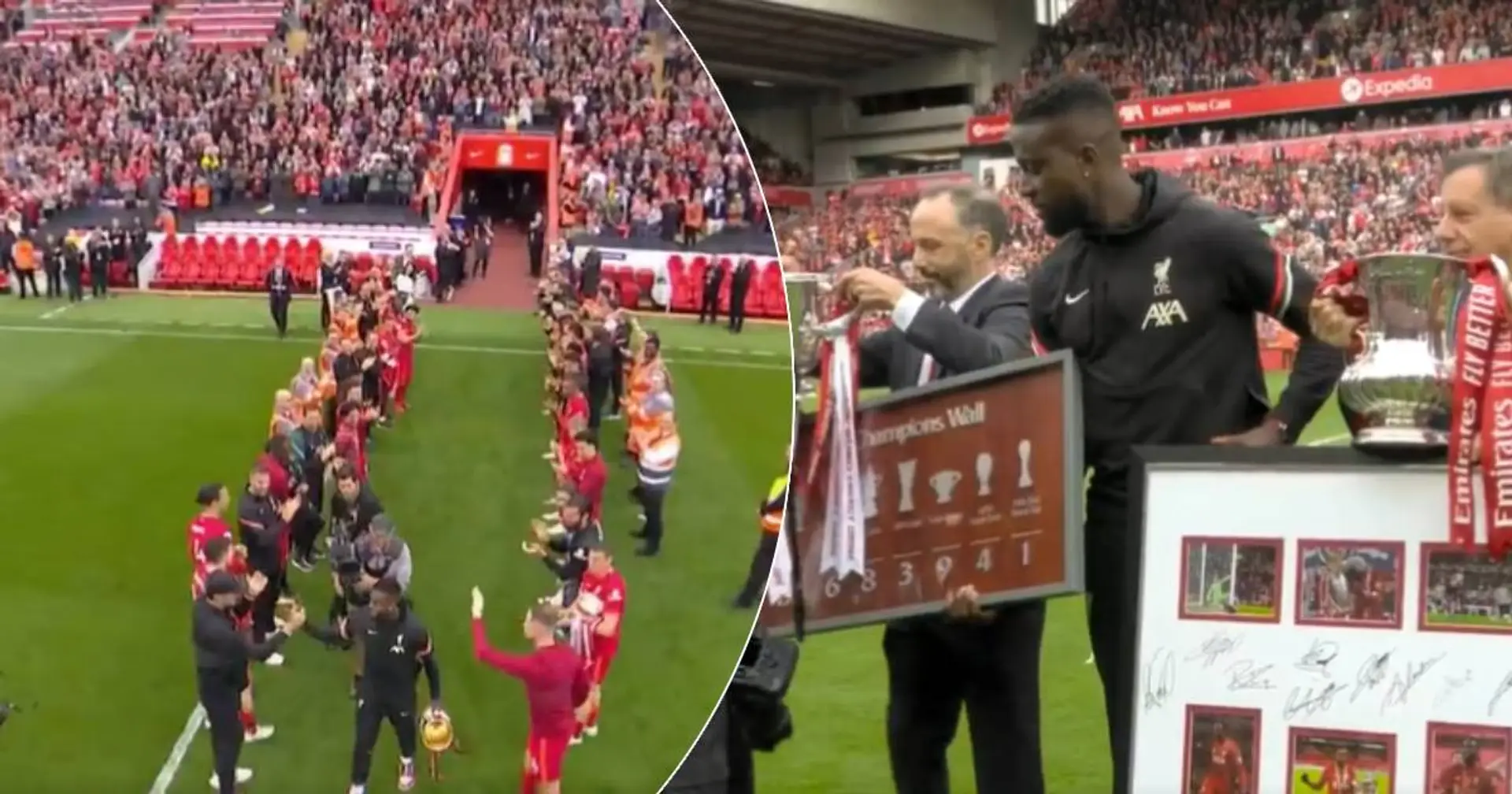 Origi gets guard of honour at Anfield (video)
