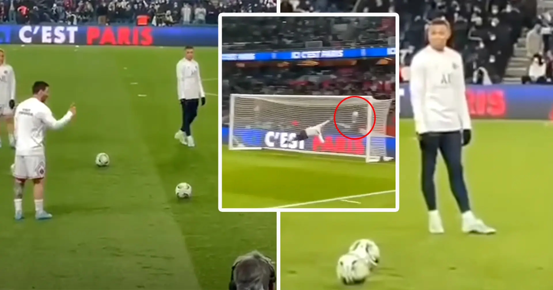 Messi shows Mbappe how to score the perfect free-kick,  Kylian was stunned